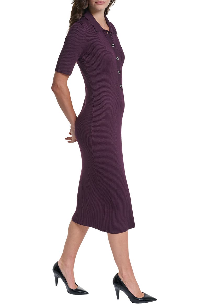 Rib Midi Sweater Dress, Alternate, color, FIG