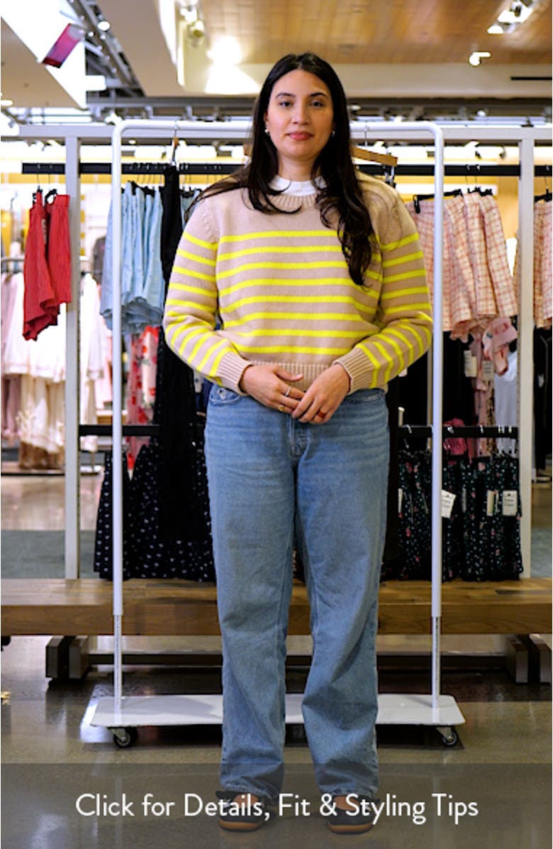 Lucy Stripe Chunky Crop Cotton Sweater, sales video thumbnail