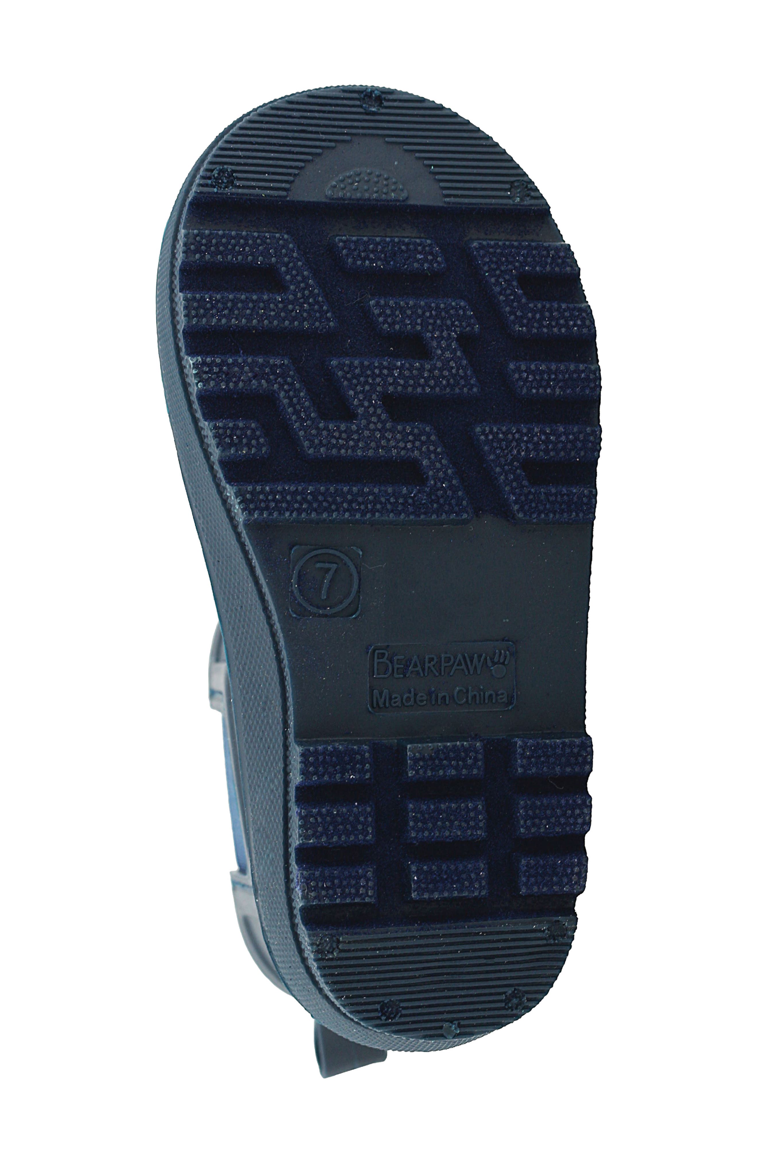 BEARPAW NAVY RAIN Kids' Waterproof Chelsea Rain Boot, Alternate, color, 