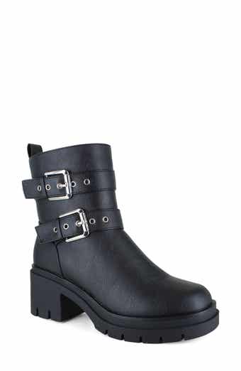 Stacy Faux Leather Combat Boot