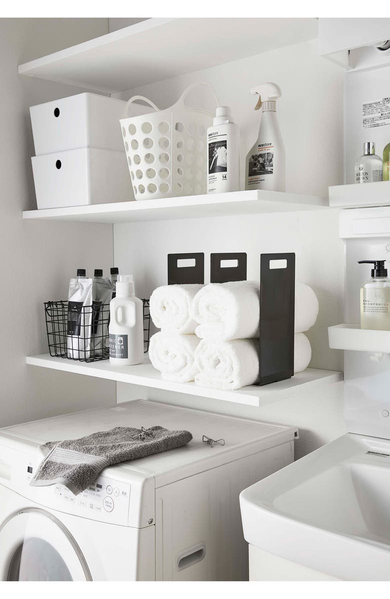 Yamazaki Towel Storage Organizer, Alternate, color, Black