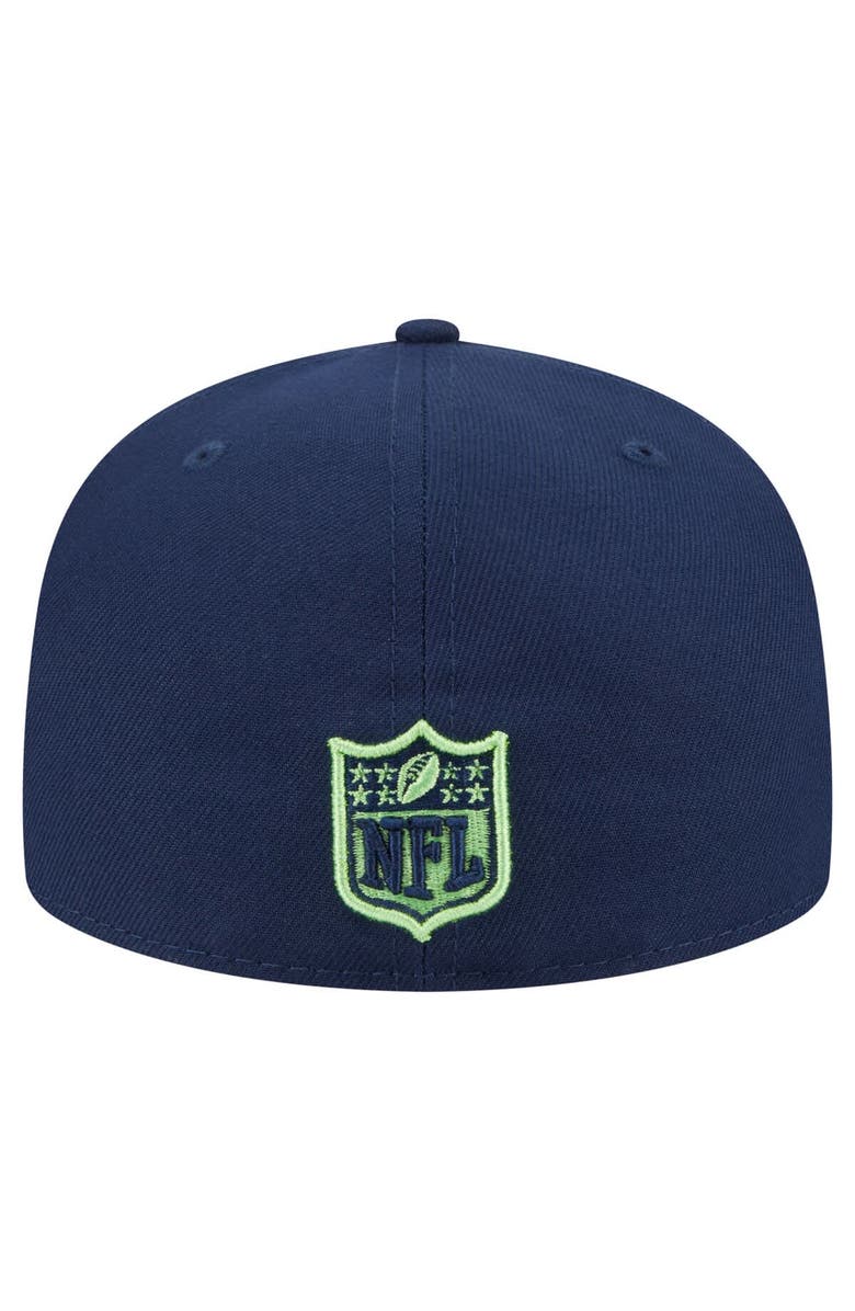 New Era Men's New Era College Navy Seattle Seahawks  Oversized 59FIFTY Fitted Hat, Alternate, color, College Navy