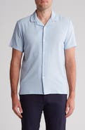 DENIM AND FLOWER Mélange Short Sleeve Button-Up Camp Shirt