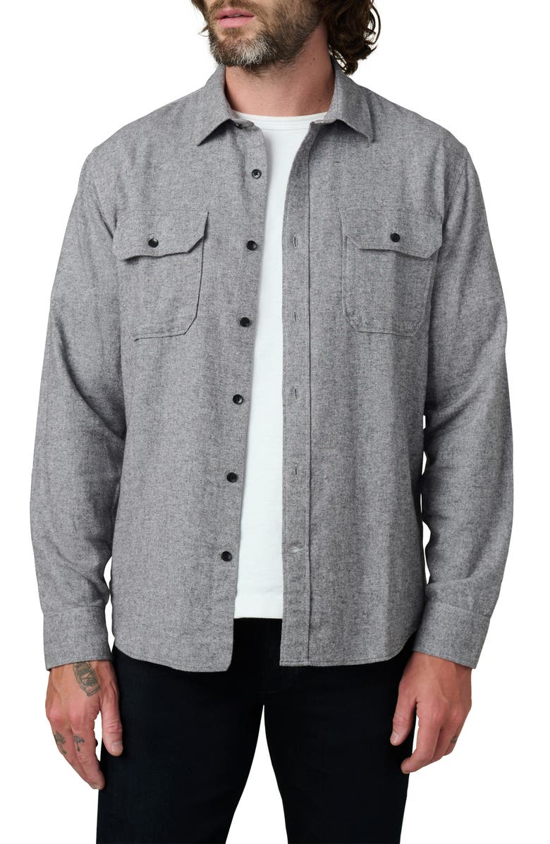 Joe's Chester Flannel Button-Up Shirt, Main, color, Heather Grey