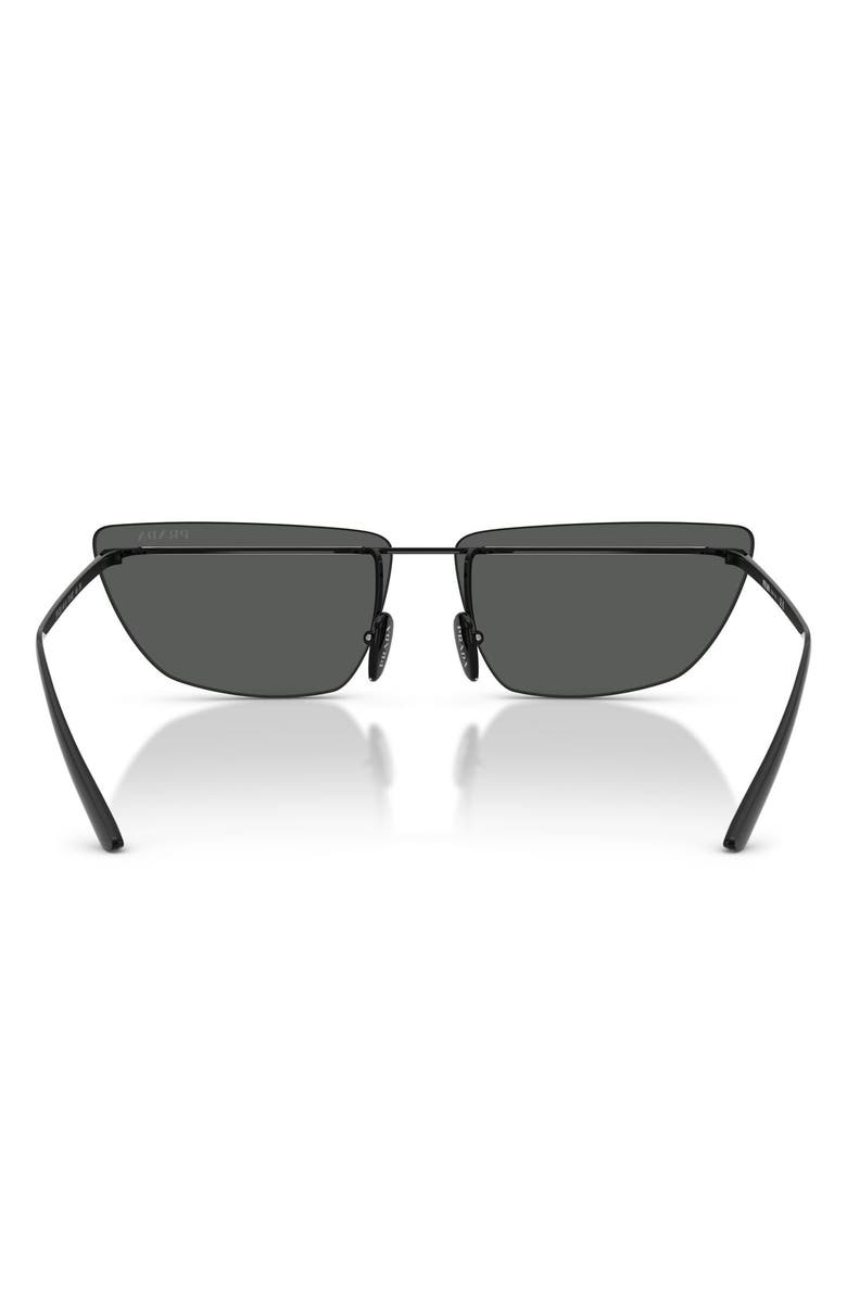 Prada 64mm Oversize Butterfly Sunglasses, Alternate, color, Black/ White / Dark Grey