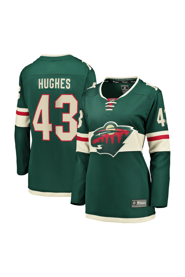 Women's Fanatics Quinn Hughes Green Minnesota Wild Home Breakaway Jersey, Main, color, Green