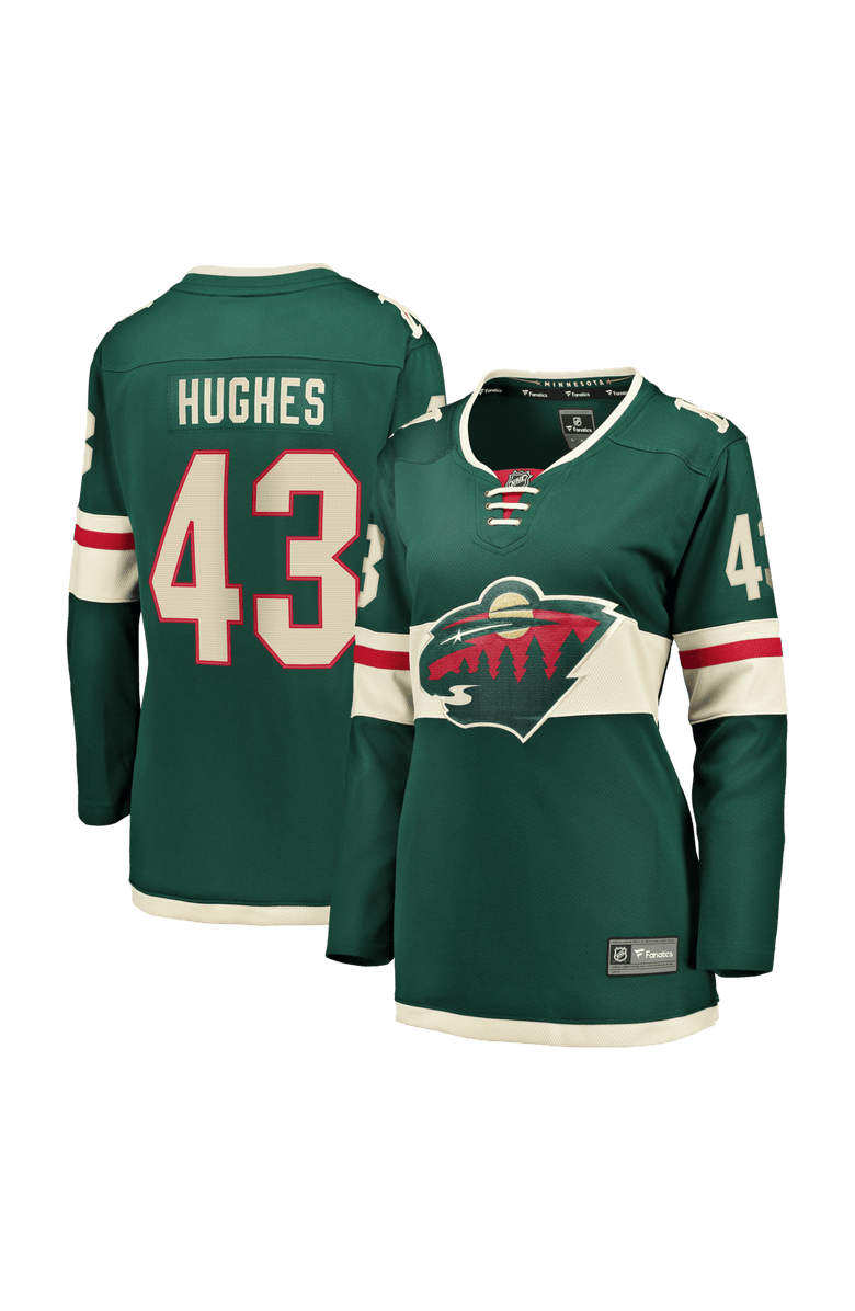 FANATICS Women's Fanatics Quinn Hughes Green Minnesota Wild Home Breakaway Jersey, Main, color, Green