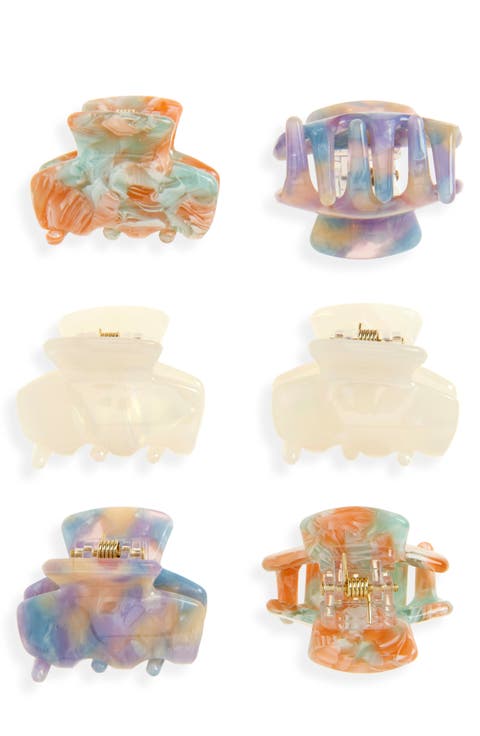 Assorted 6-Pack Mini Jaw Hair Clips