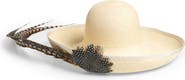 Valentino Garavani Quiltie 67 Feather Embellished Straw Hat