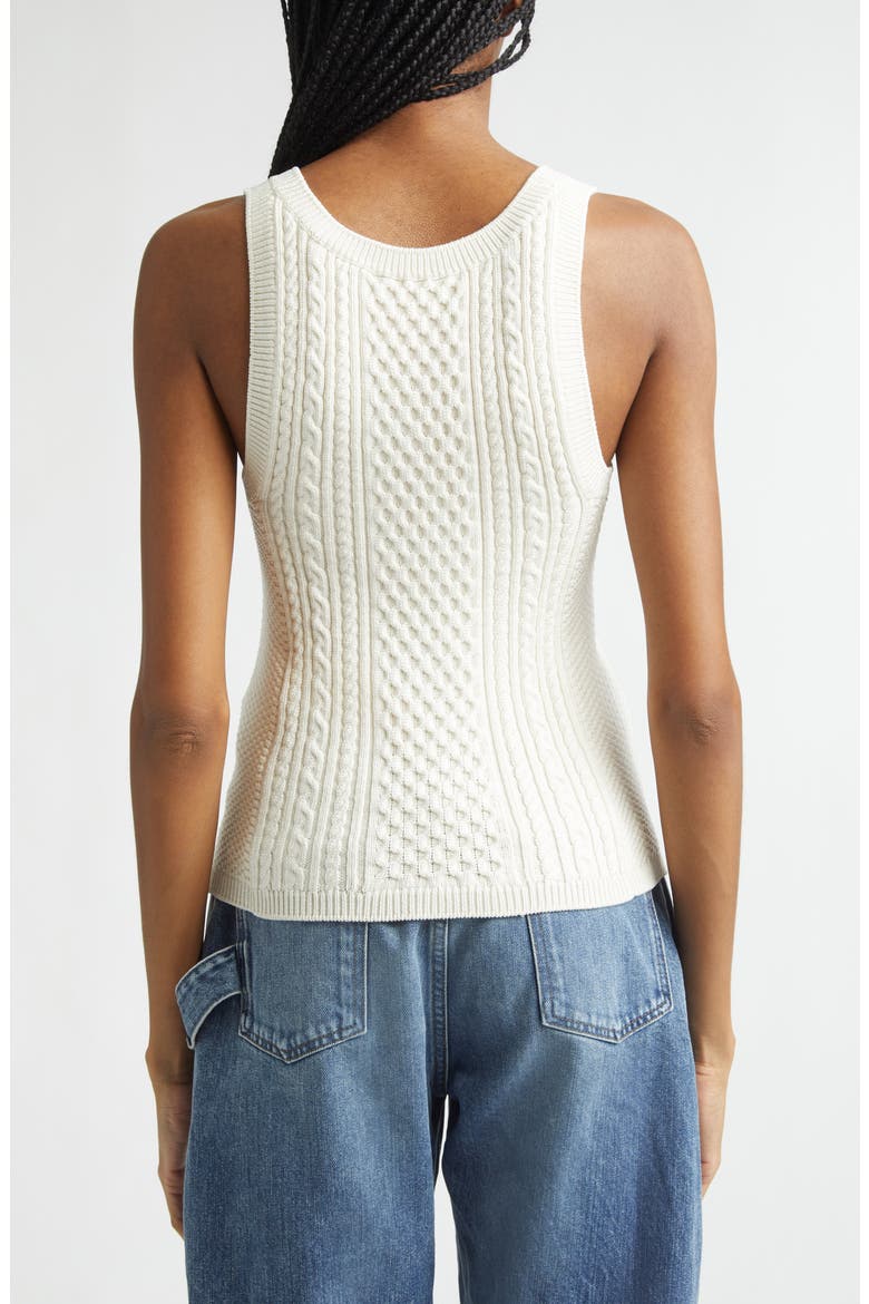 Cable Knit Sweater Tank, Alternate, color, IVORY