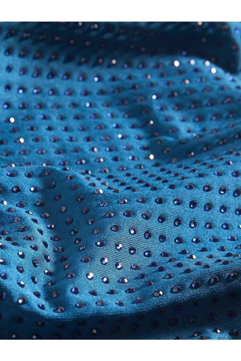 Rhinestone Studded Solids Bikini Swim Bottom, Alternate, color, River Blue