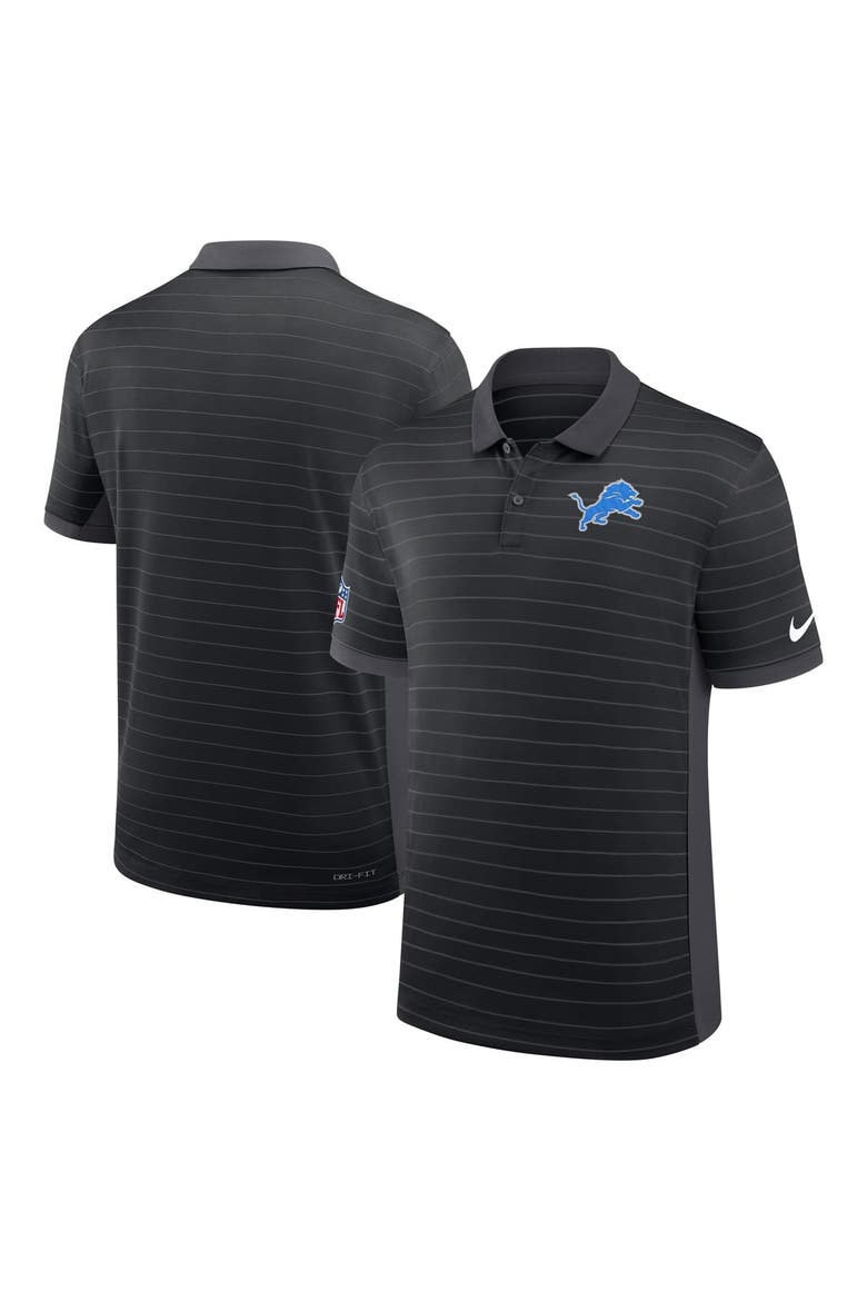 Men's Nike Black Detroit Lions Sideline Victory Stripe Performance Polo, Main, color, Black