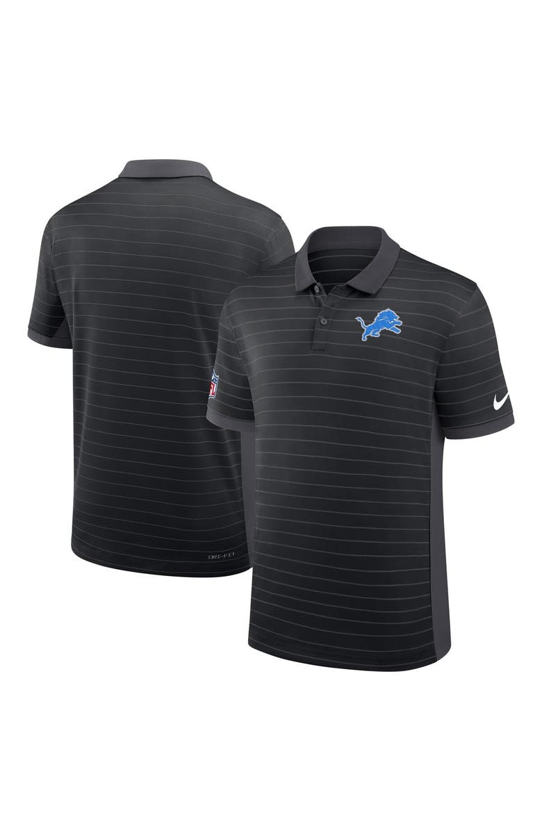 Nike Men's Nike Black Detroit Lions Sideline Victory Stripe Performance Polo, Main, color,