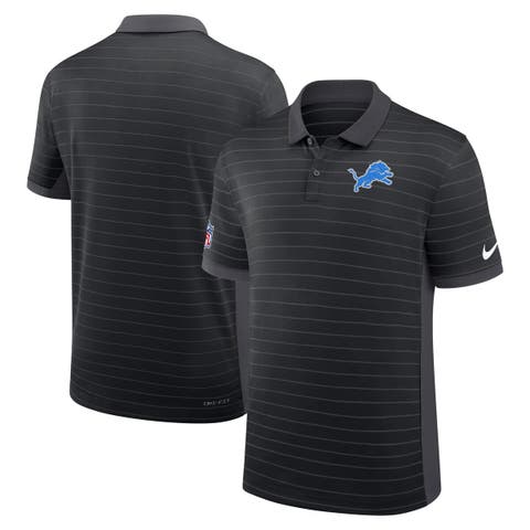 Men's Nike Black Detroit Lions Sideline Victory Stripe Performance Polo