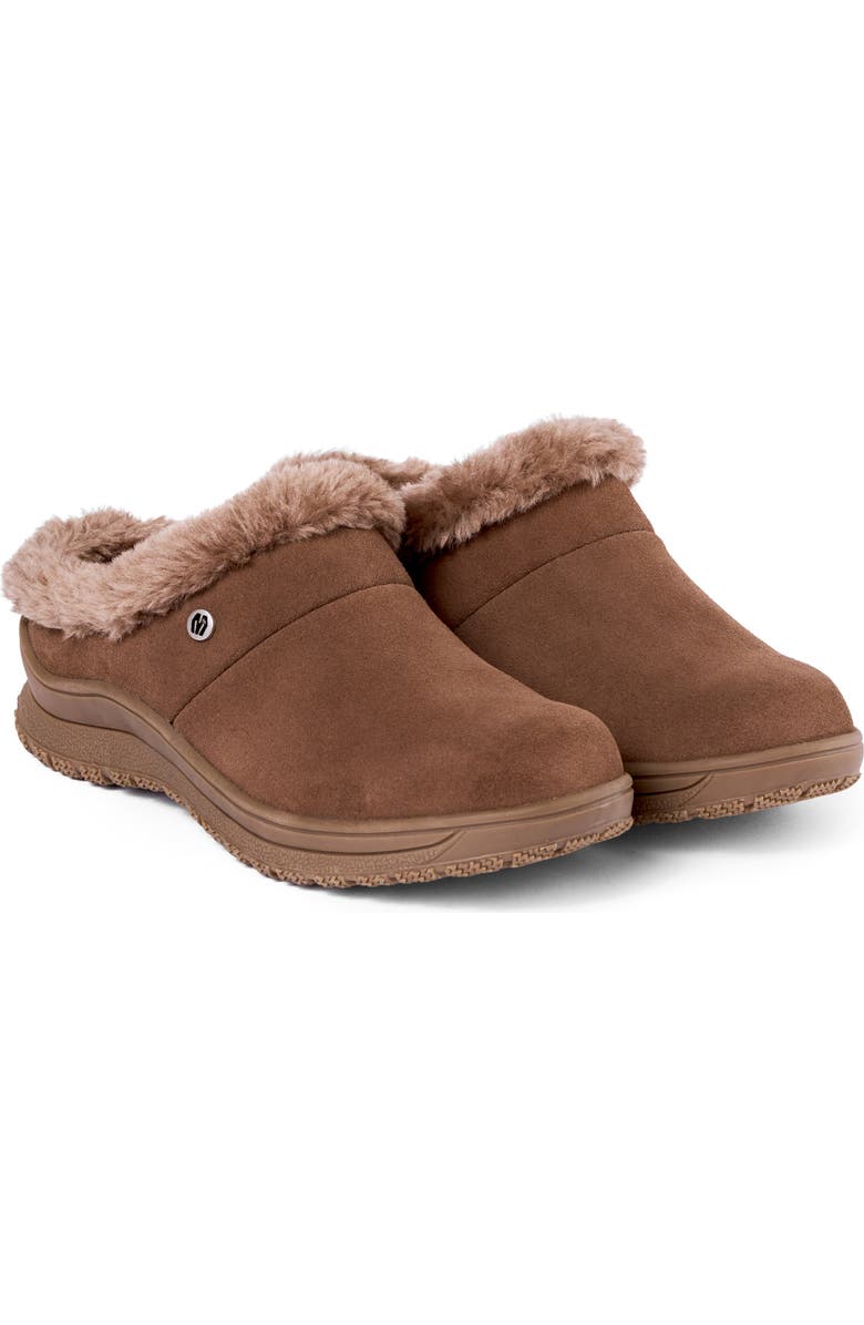 Minnetonka Emerson Water Resistant Faux Fur Slipper, Alternate, color, Cocoa