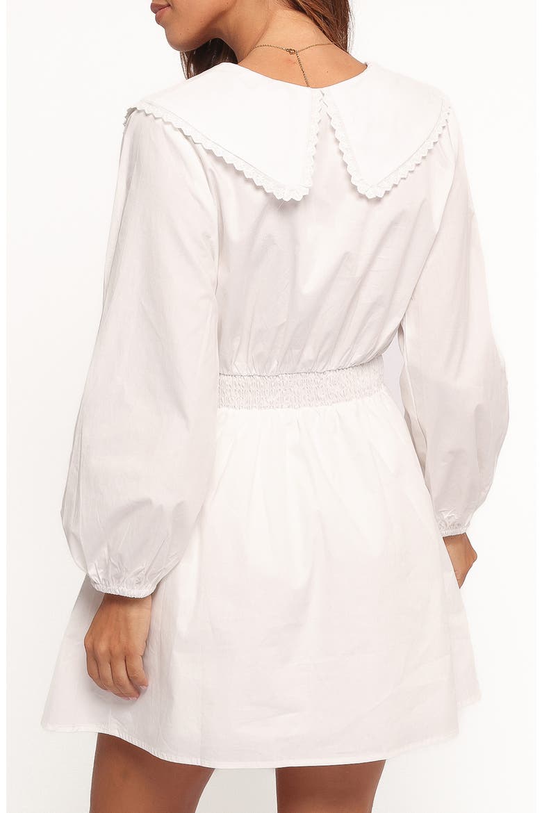 Nerida Long Sleeve Cotton Minidress, Alternate, color, WHITE