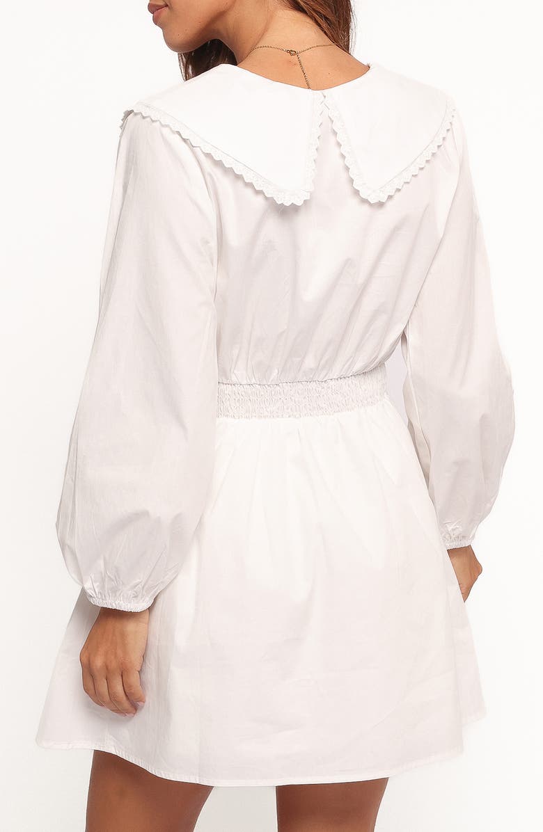 Petal & Pup Nerida Long Sleeve Cotton Minidress, Alternate, color, White