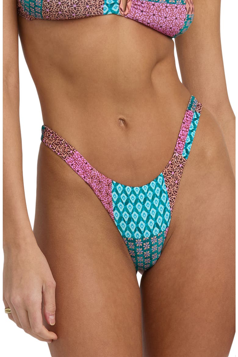 Patch It Up Sunni Scrunch Bikini Bottoms, Main, color, AQUA MULTI