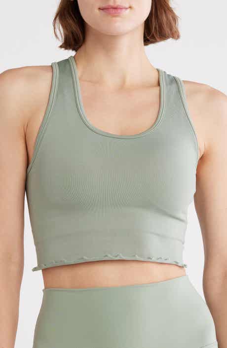 YOGALICIOUS Seamless Hollywood Lettuce Edge Racerback Bralette