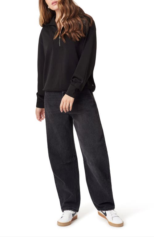 Scotch & Soda Quarter Zip Sweatshirt In Black