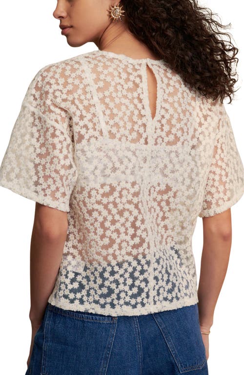 NEXT NEXT FLORAL MESH BOXY TOP 
