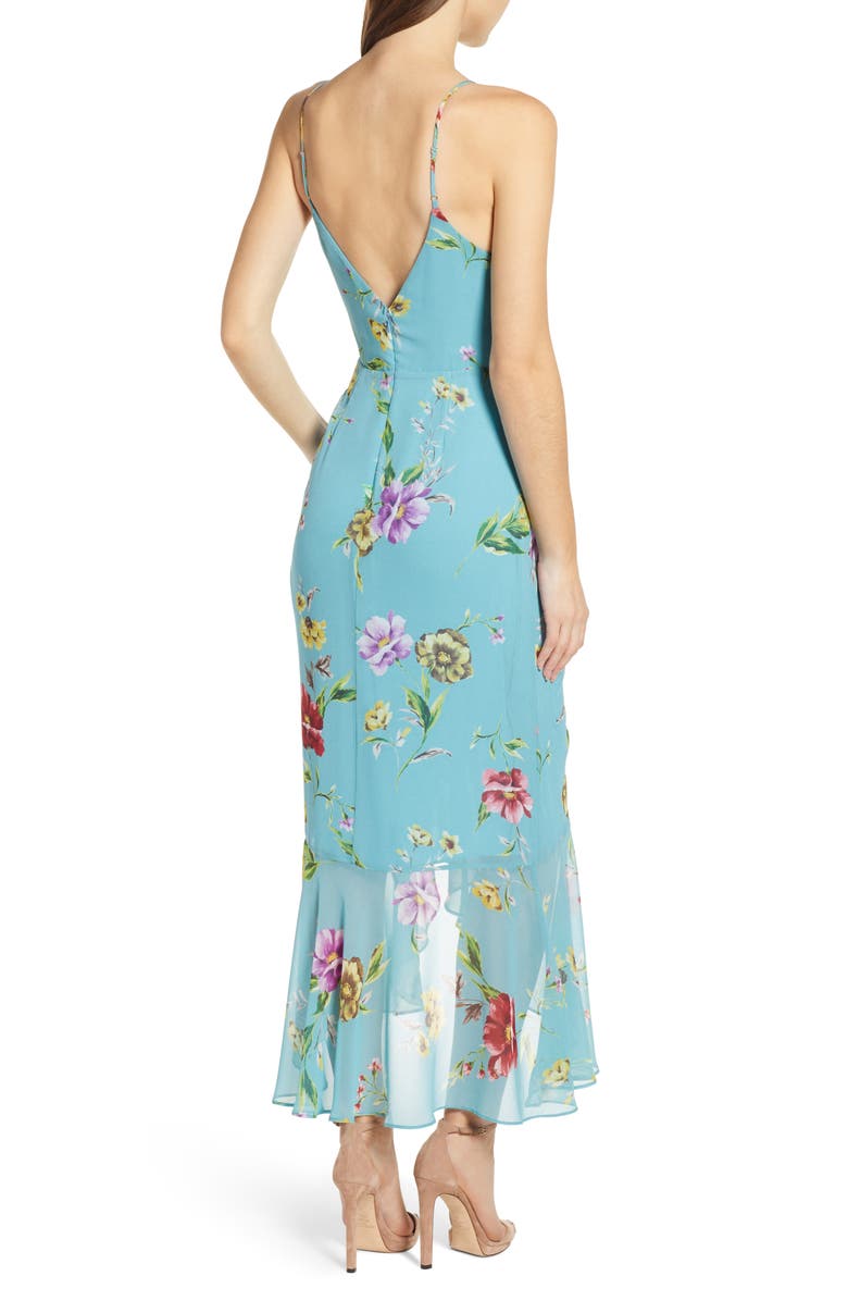 ASTR the Label Floral Ruched Front Maxi Dress, Alternate, color, 