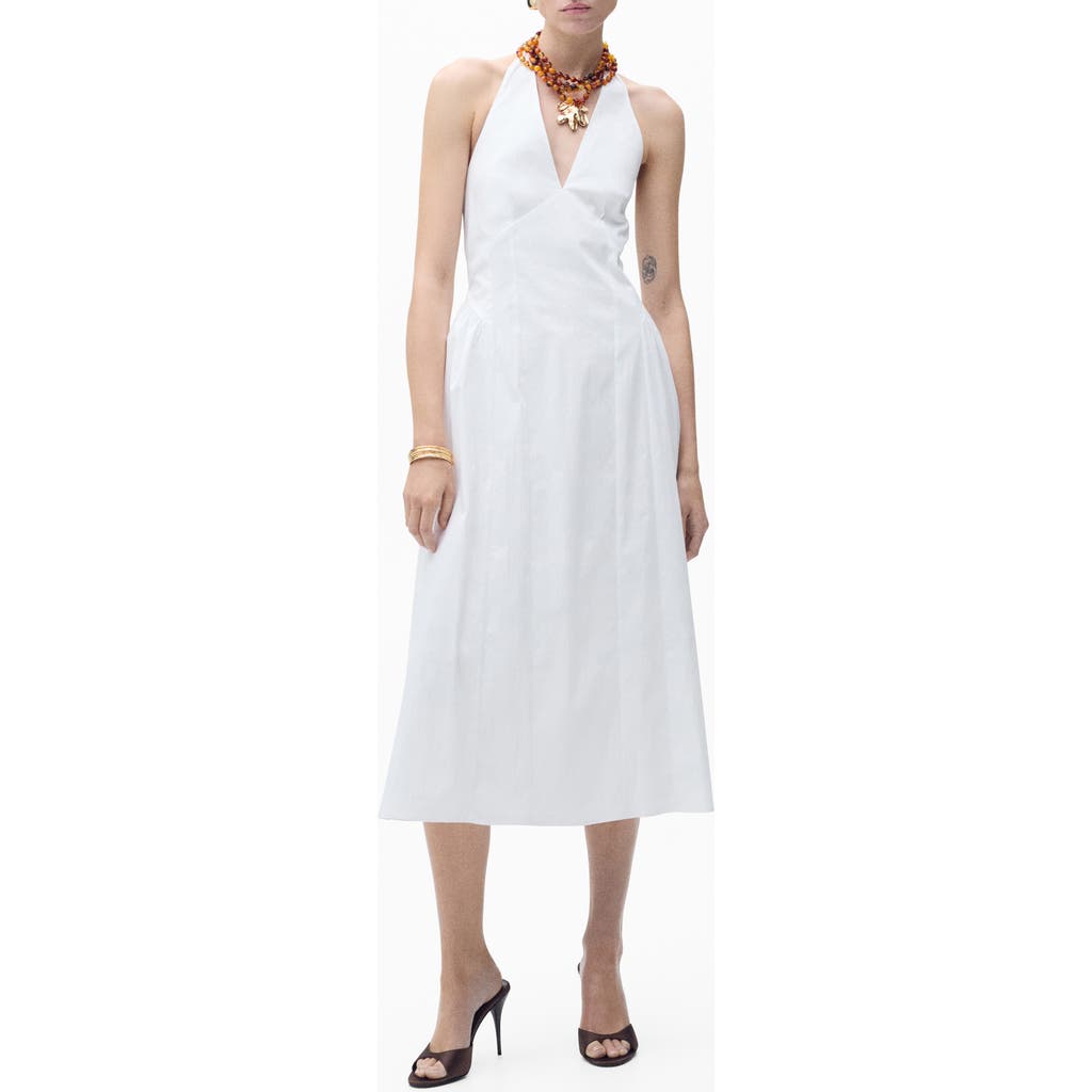 Mango Cotton Blend Halter Midi Dress