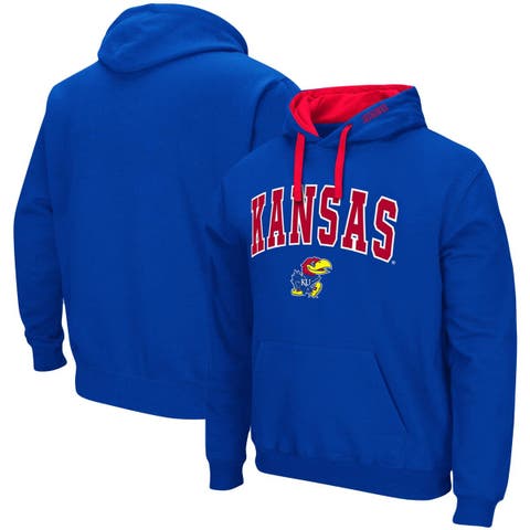 Men's Colosseum Royal Kansas Jayhawks Big & Tall Arch & Logo 2.0 Pullover Hoodie
