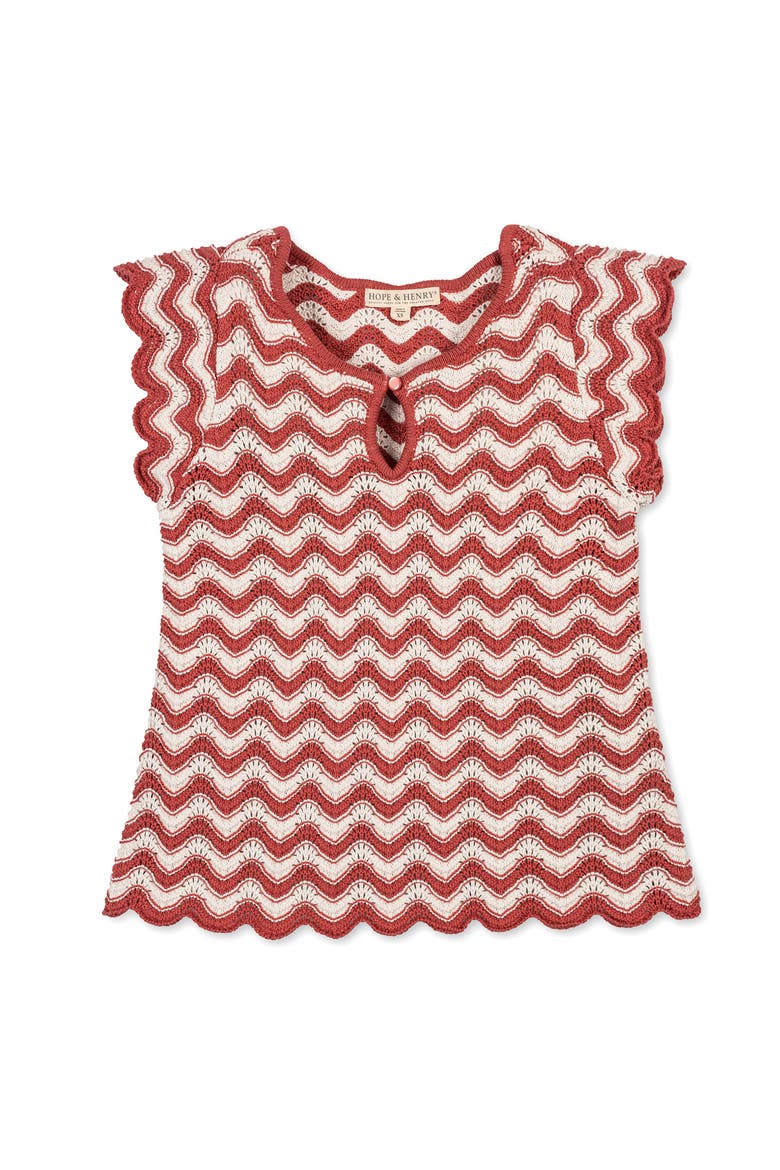 Organic Flutter Sleeve Sweater Top, Alternate, color, Tidal Wiggle