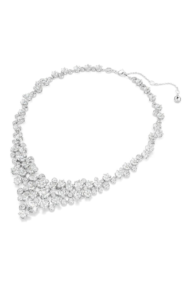 Constella Crystal Necklace, Alternate, color, WHITE/ SILVER