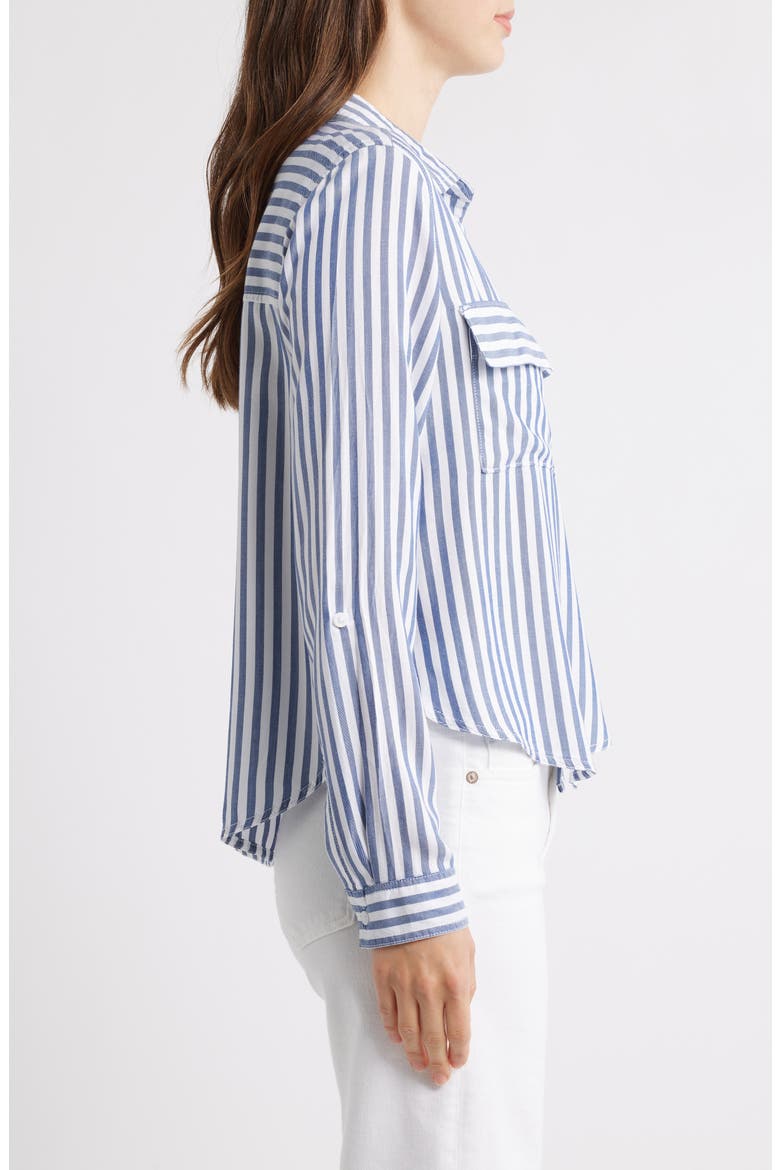 Fallon High-Low Button-Up Shirt, Alternate, color, STARRY NIGHT