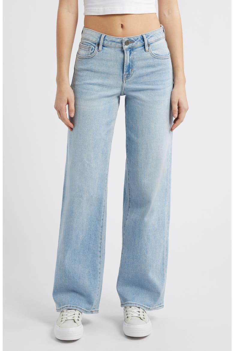 Clean Low Rise Wide Leg Dad Jeans, Main, color, LIGHT WASH