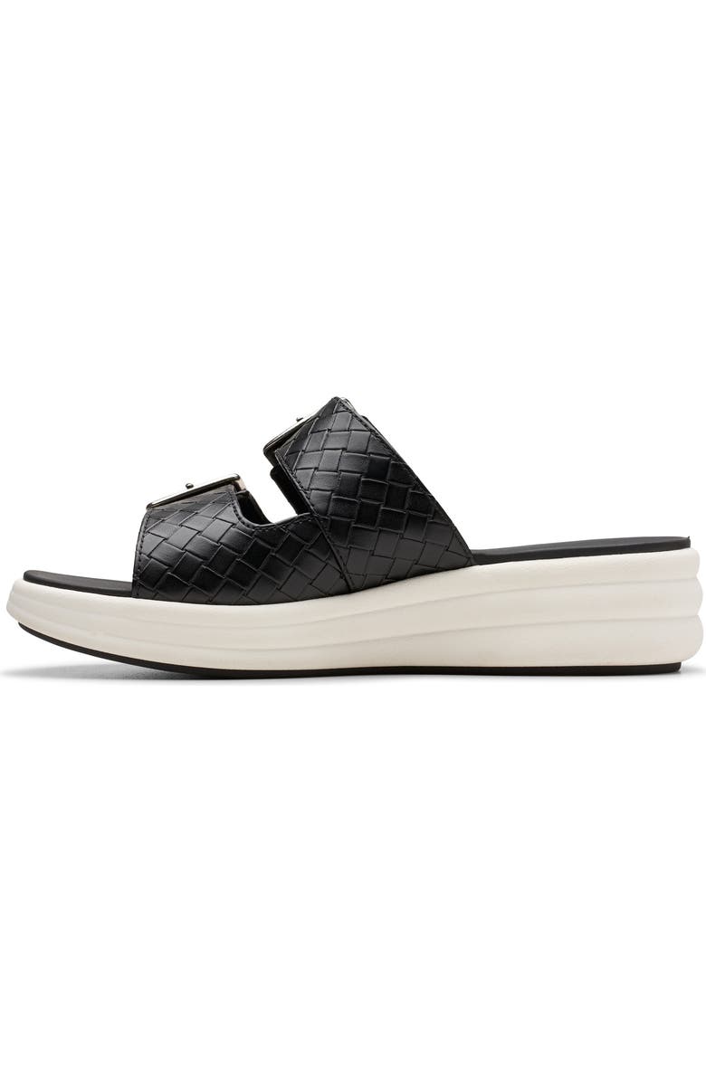 Clarks<sup>®</sup> Drift Buckle Slide Sandal, Alternate, color, Black Woven