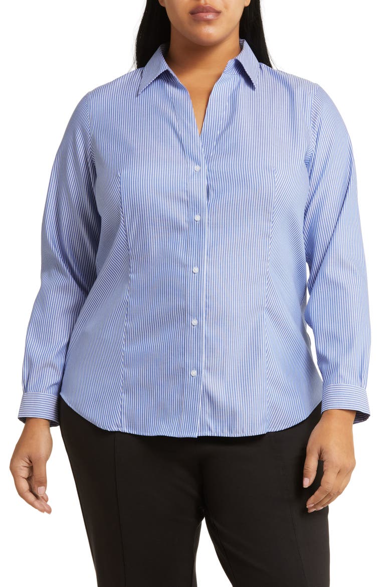 Stripe Easy Care Shirt, Main, color, BLUE/ WHITE