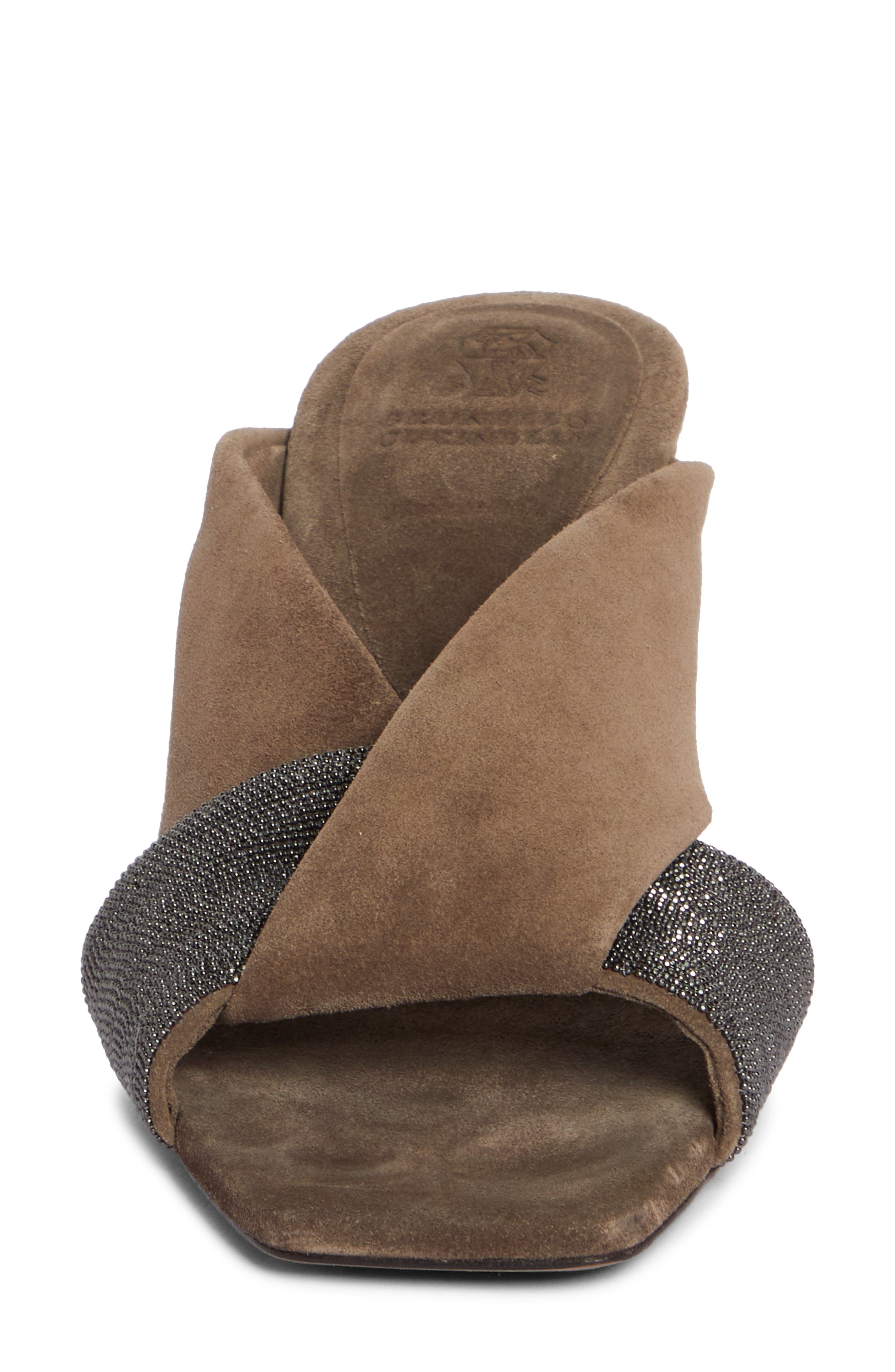 Brunello Cucinelli Woven Monili Wedge Sandal, Alternate, color, 