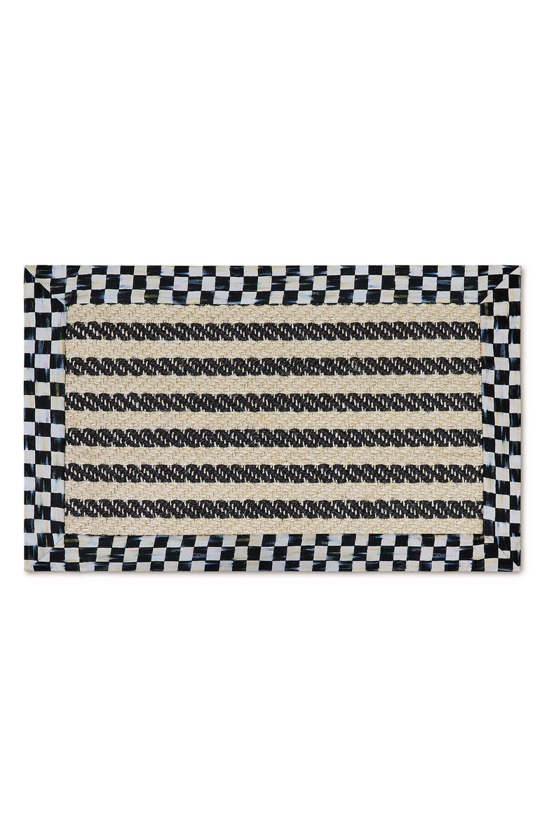 MACKENZIE CHILDS Courtly Check Herringbone Stripe Indoor Rug, Main, color, Black