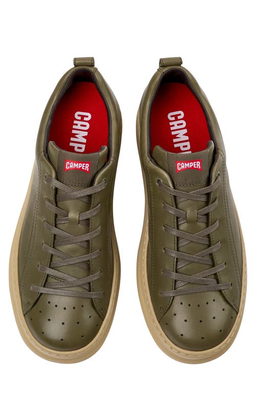 Camper Runner Leather Sneaker In Medium Green