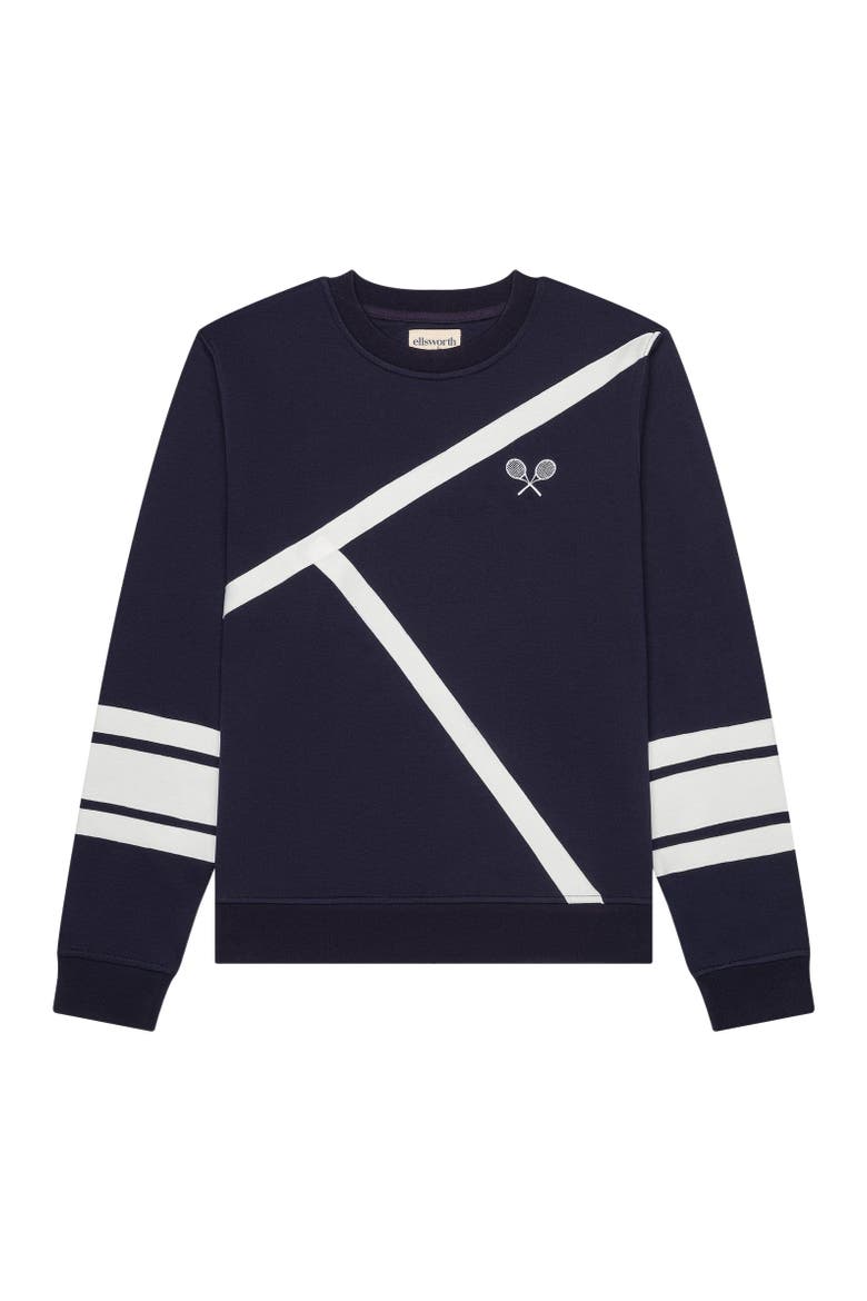 Elle Sweatshirt - Tennis Lines, Main, color, Navy