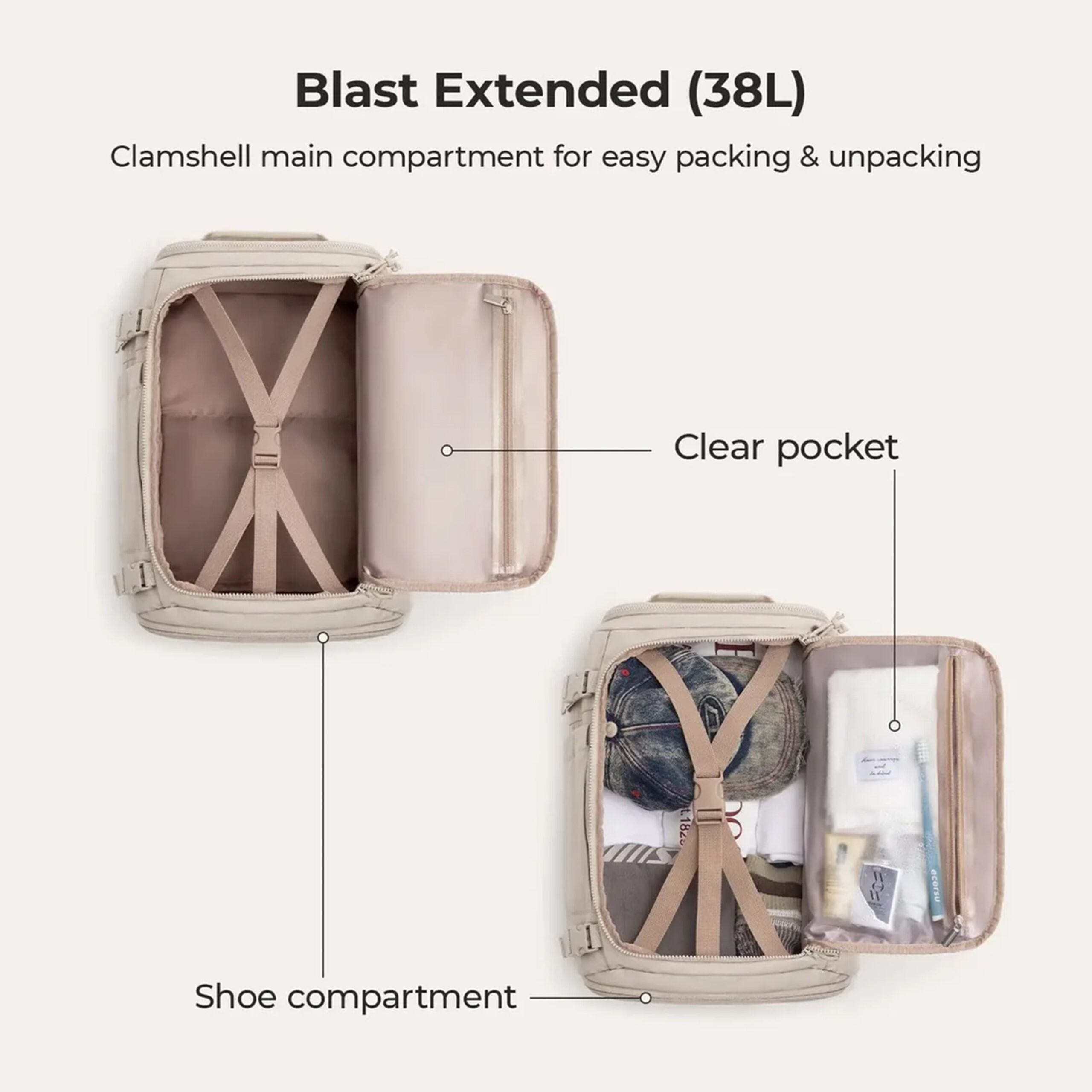 Blast Quick Access Carry On Travel Backpack - 28L-38L Extended, Alternate, color, Beige