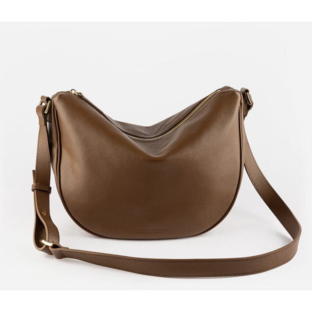 Gigi Pip Drew Genuine Leather Slouchy Bag In Chocolate