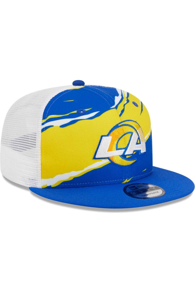 Men's New Era Royal Los Angeles Rams  Tear Trucker 9FIFTY Snapback Hat, Alternate, color, Royal