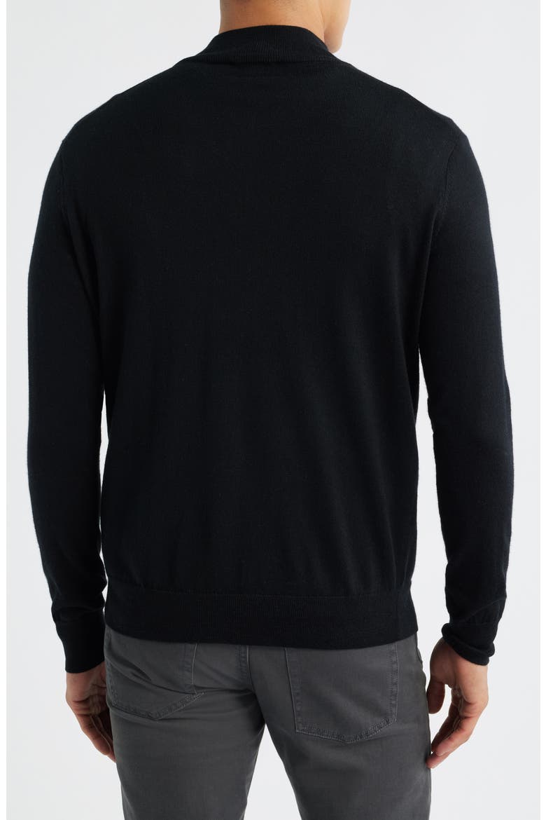 Autumn Crest Merino Wool Blend Quarter Zip Sweater, Alternate, color, BLACK