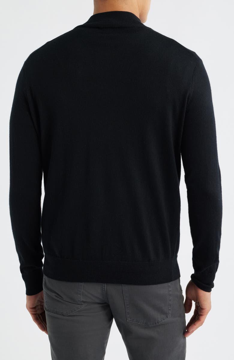 Peter Millar Autumn Crest Merino Wool Blend Quarter Zip Sweater, Alternate, color, Black