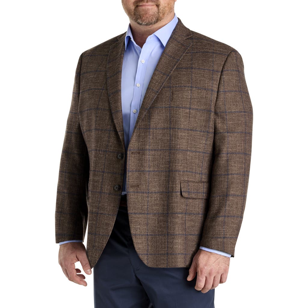 Michael Kors Big & Tall Windowpane Sport Coat In Tan