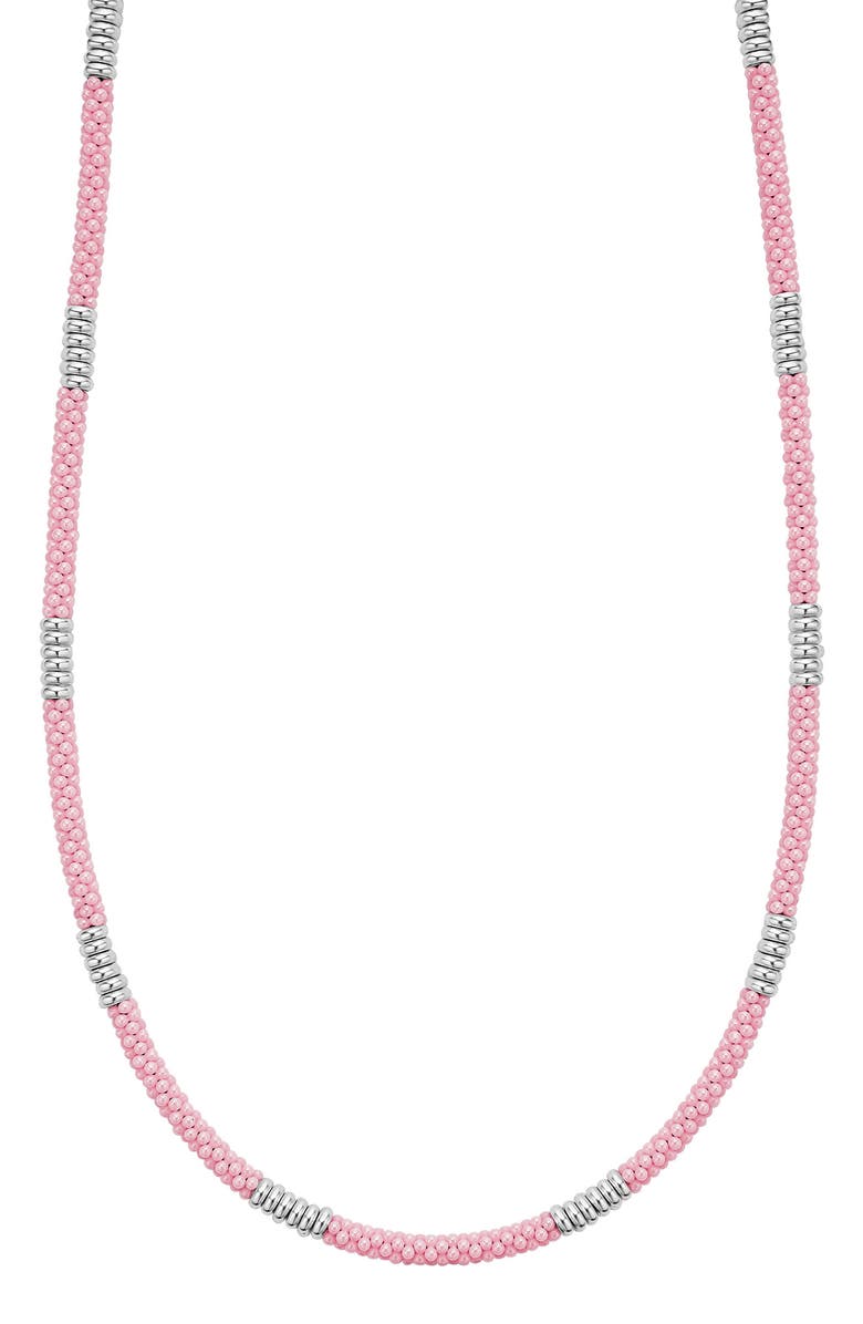 LAGOS Pink Caviar Ceramic Station Necklace, Main, color, Pink