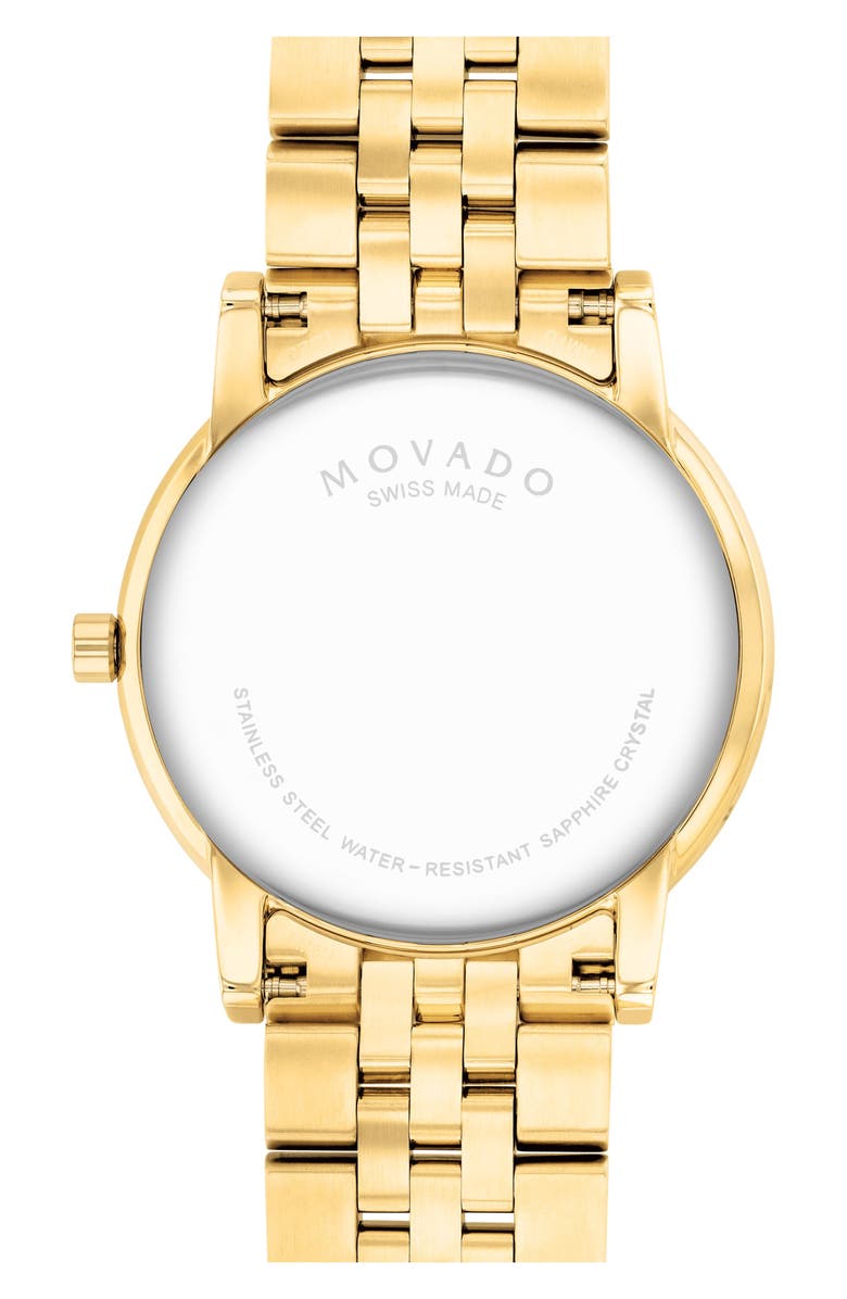 Movado Museum Diamond Classic Bracelet Watch, 40mm, Alternate, color, Gold