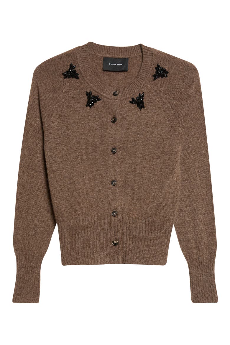 Embellished Cashmere Cardigan, Main, color, PEAT/ JET