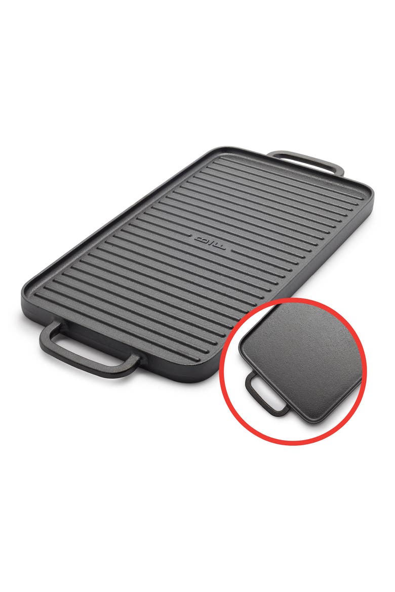 x Bobby Flay Reversible Cast Iron Grill & Griddle, Main, color, BLACK