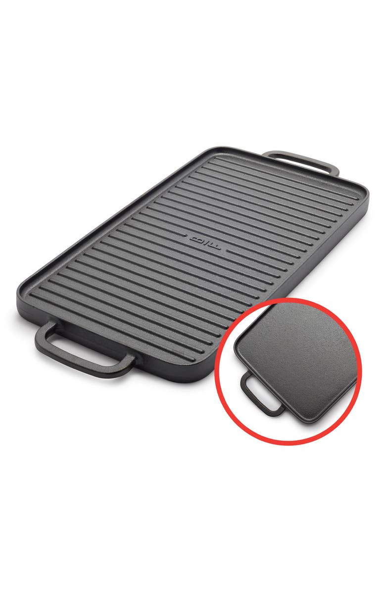 GreenPan x Bobby Flay Reversible Cast Iron Grill & Griddle, Main, color, Black