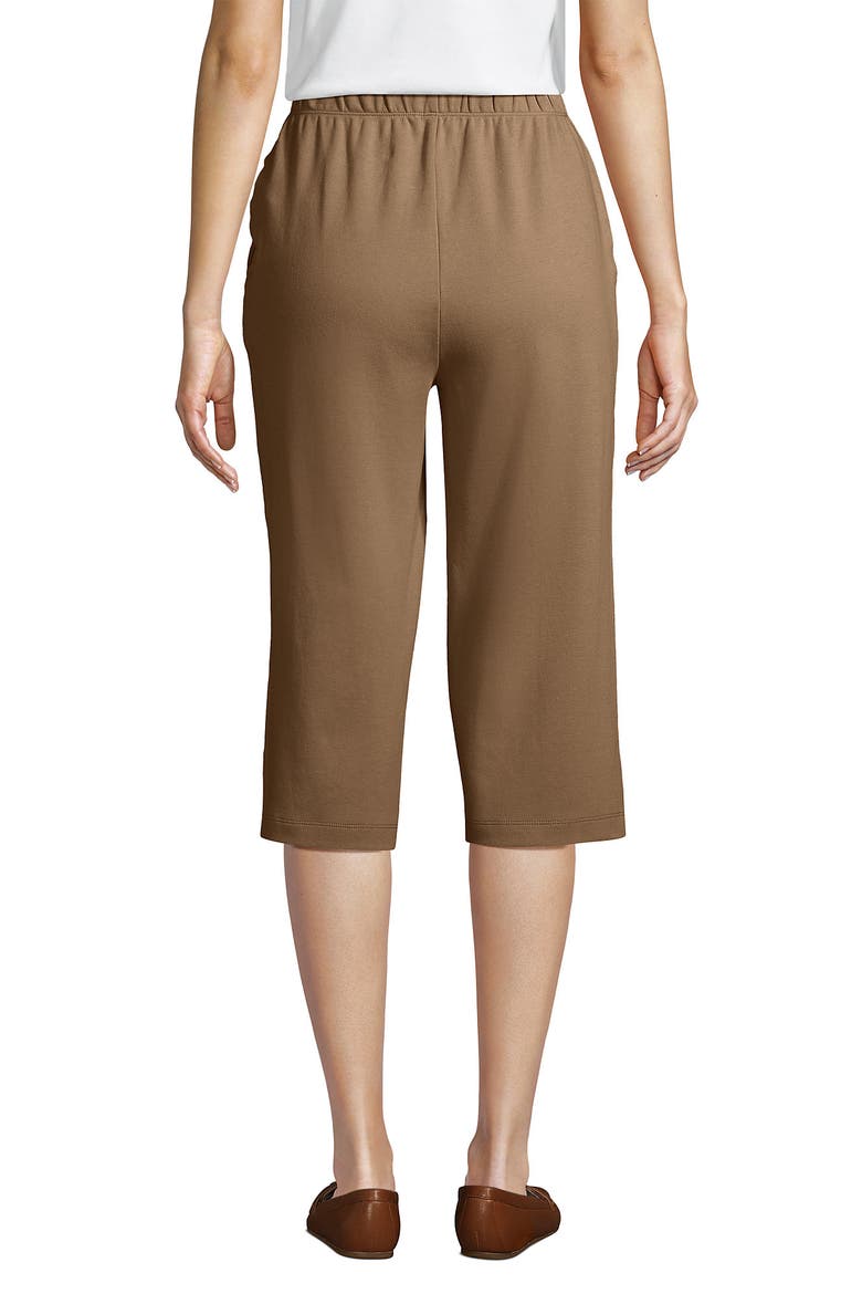 Sport Knit High Rise Elastic Waist Capri Pants, Alternate, color, Rich Camel